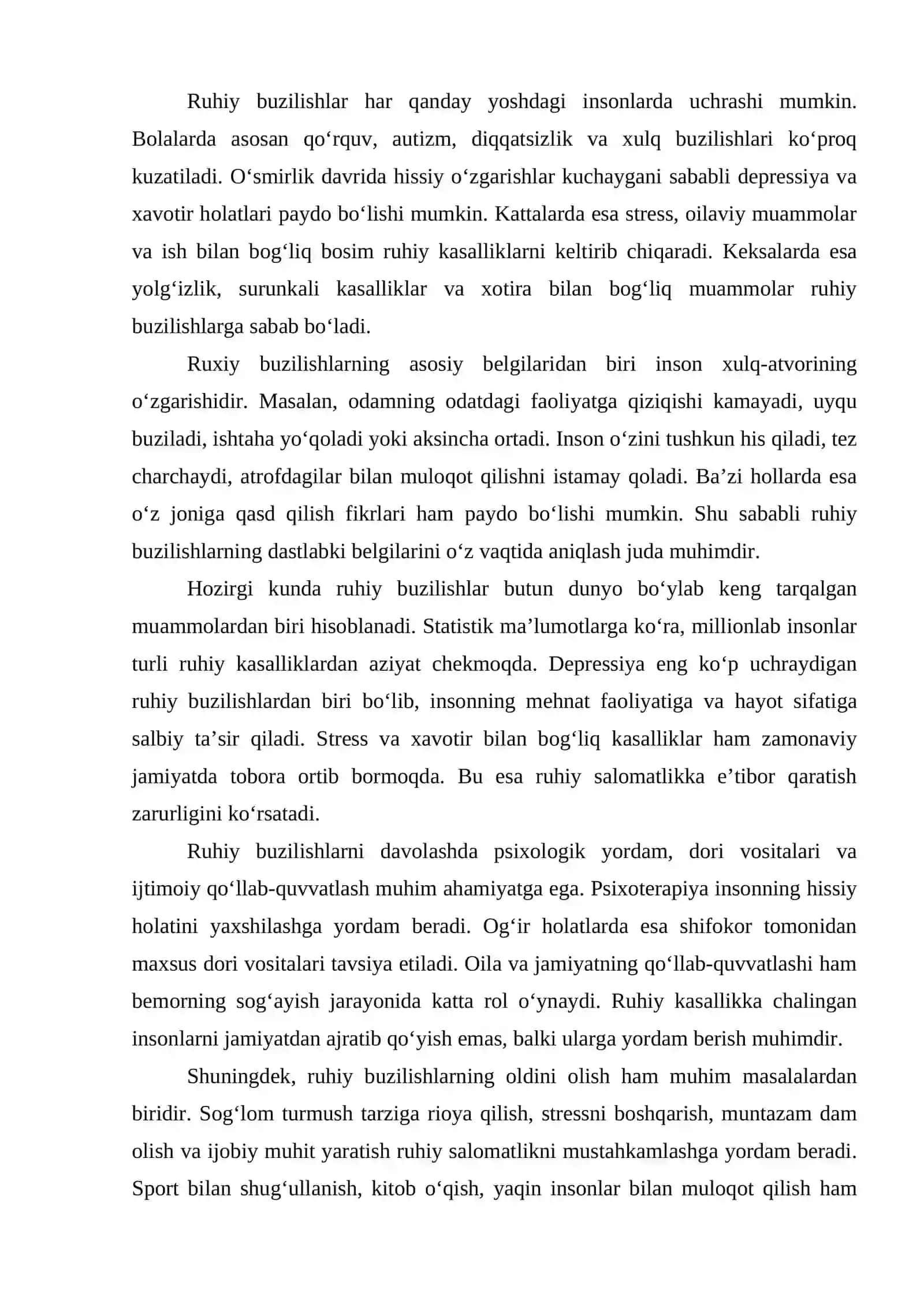 Ruxiy buzilishlar va ularning kelib chiqish sabablari 4