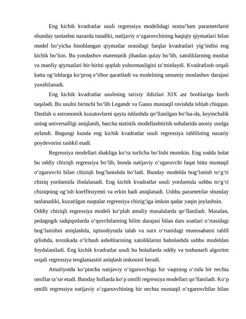 Eng Kichik Kvadratlar Usuli 4
