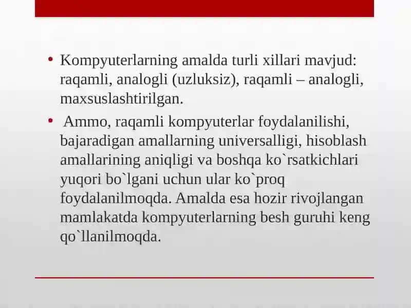 Axborot kompyuter texnologiyalarini tadbiq qilishning texnik vositalari 4