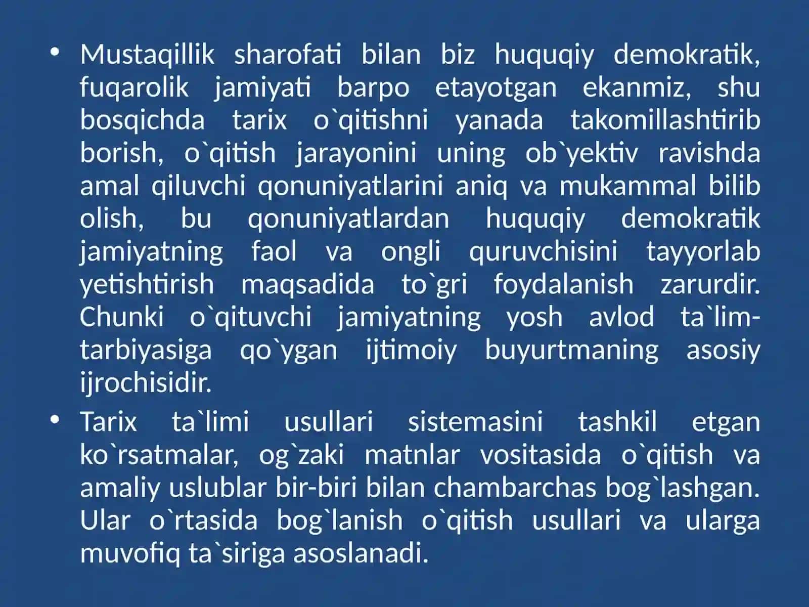 Tarix o‘qitishning og‘zaki va ko‘rgazmali usullari 4