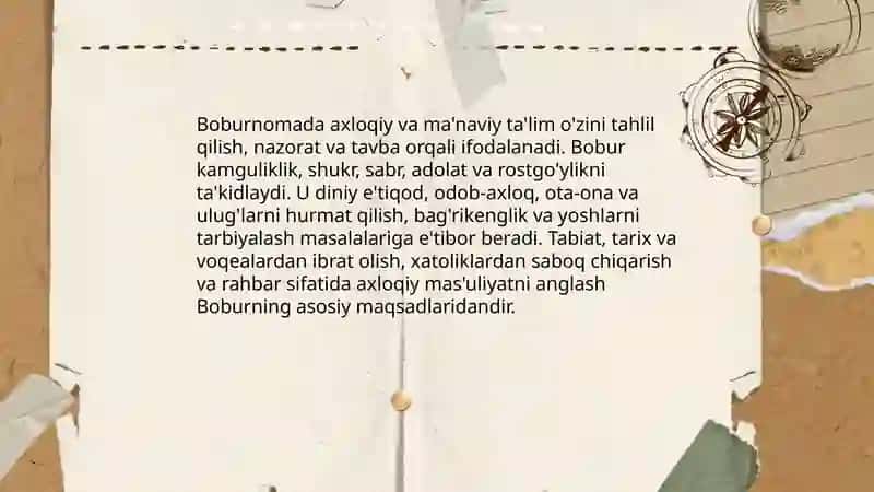 Zahiriddin Muhammad Bobur va Boburiylar merosida tarbiyaga oid qarashlar 4