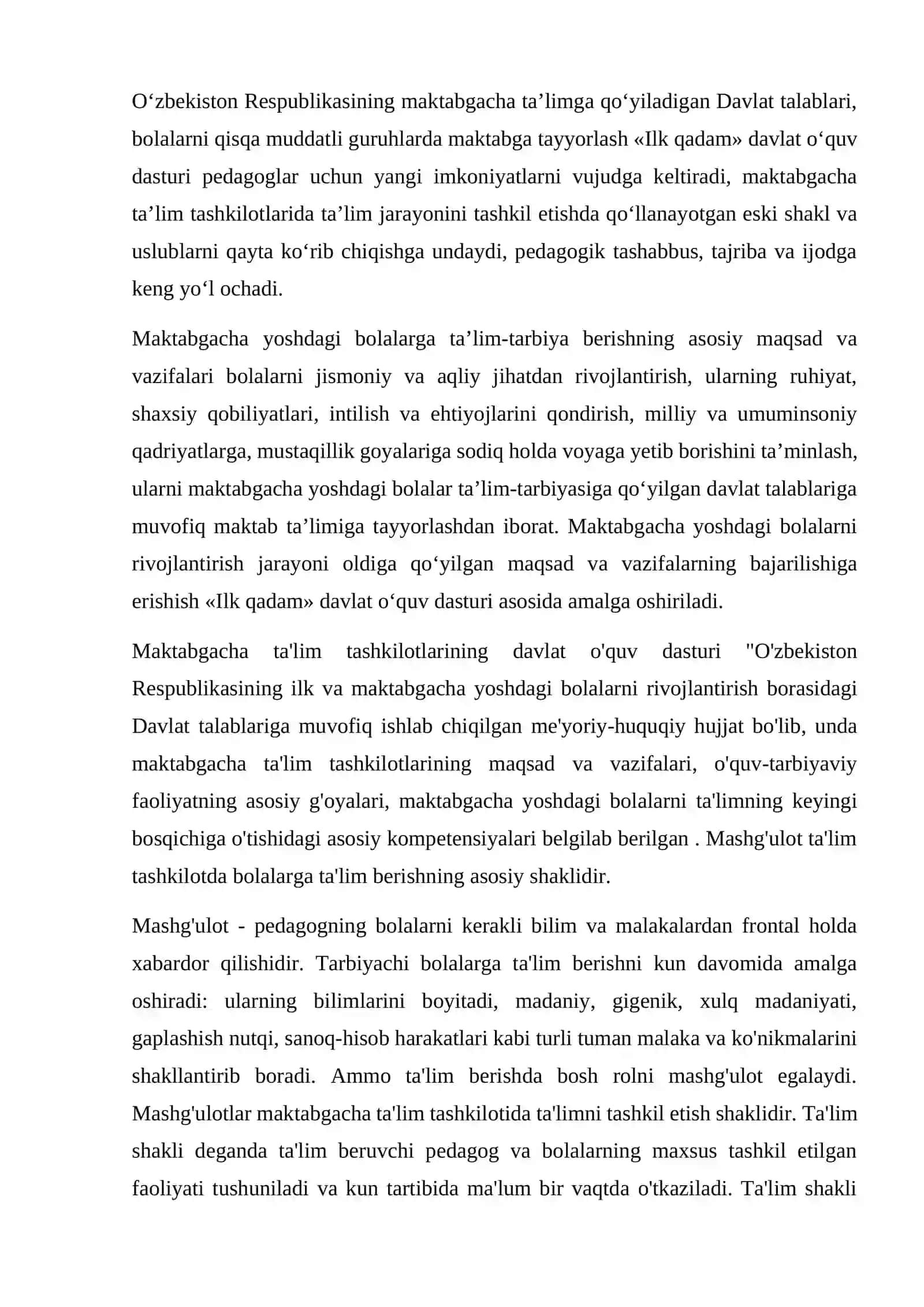 “Ilk qadam” dasturining ahamiyati 4