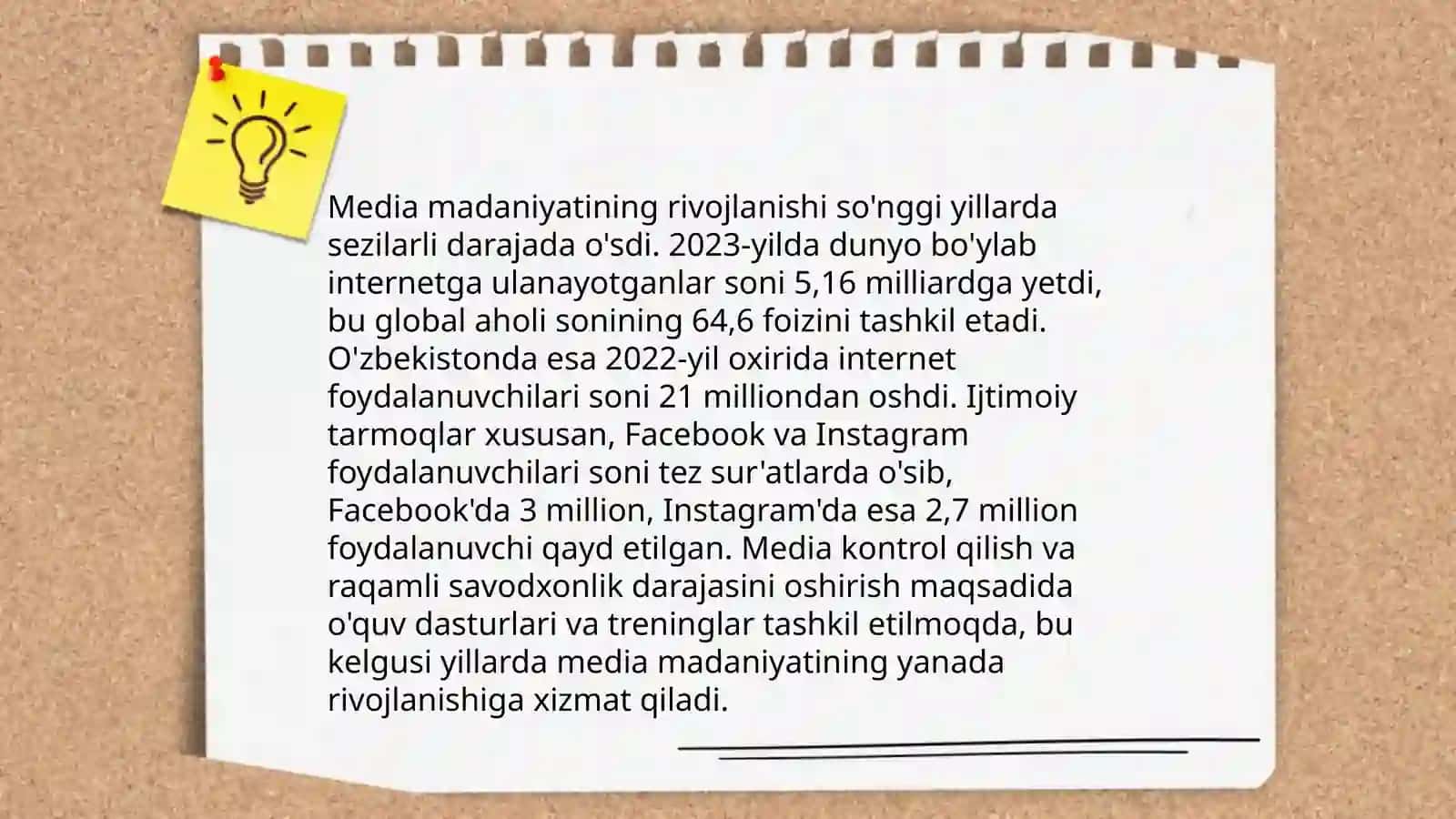 Axborot matnlari bilan ishlash va media madaniyati MUSULMONOVA SARVINOZ 4
