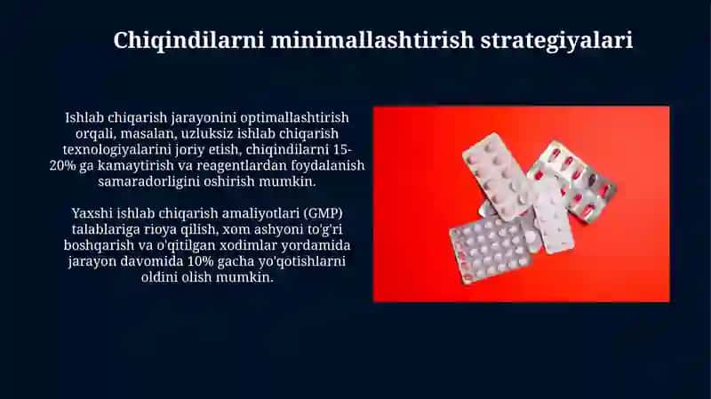 Farmatsevtika ishlab chiqarish chiqindilarini qayta ishlash va ularni zararsizlantirish 4