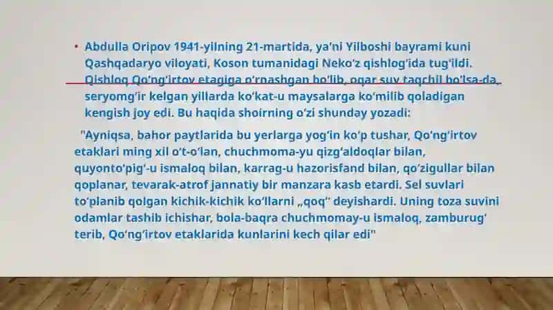 Abdulla Oripovning hayoti va ijodiy faoliyati 4