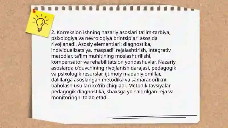 Korreksion ishning majmuaviy tavsifi 4