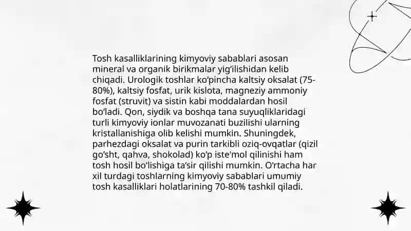 Tosh kasalliklarining kimyoviy asoslari 4
