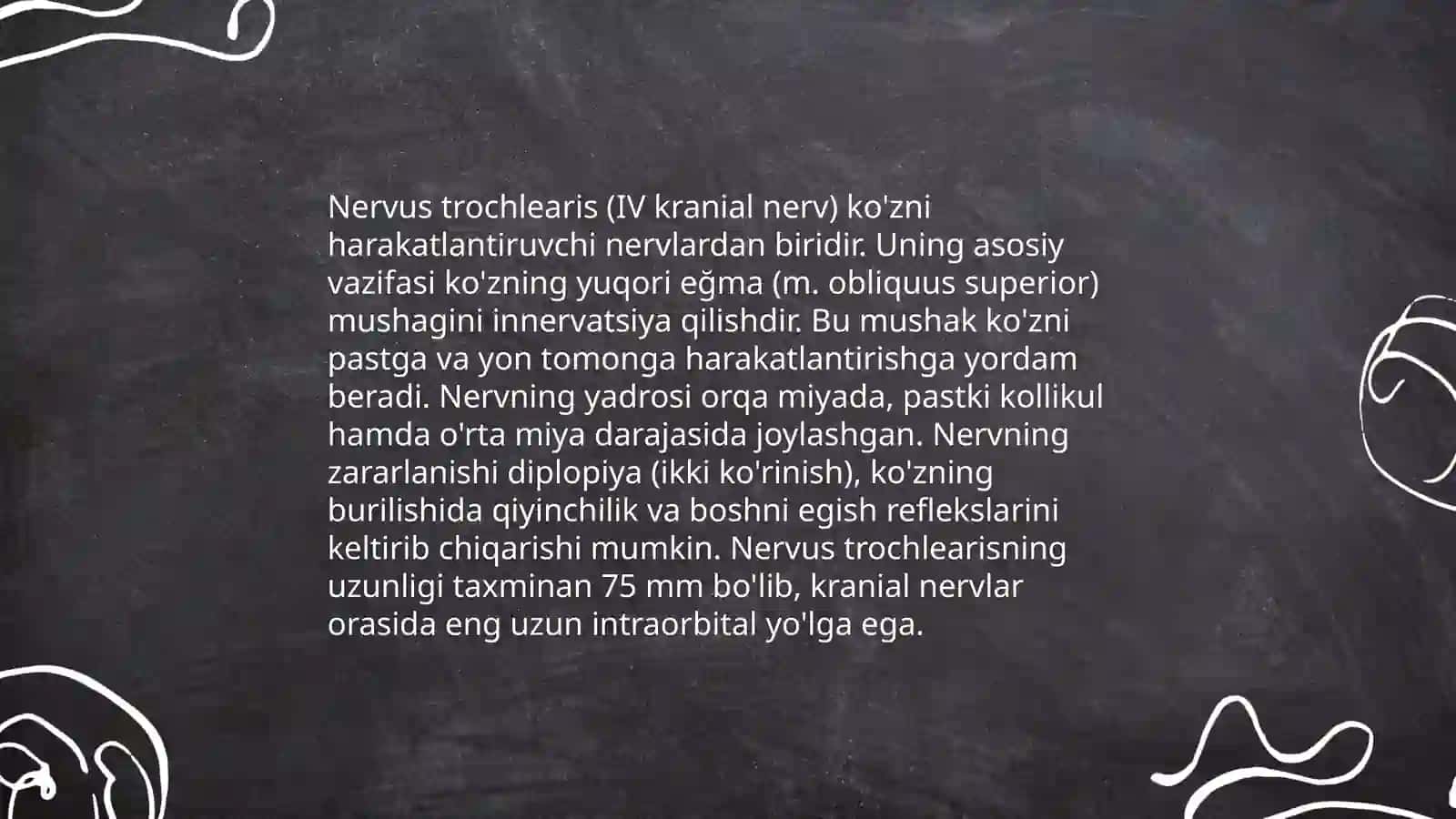 To'rtinchi nerv g'altak nervi (nervus trochlearis) 4