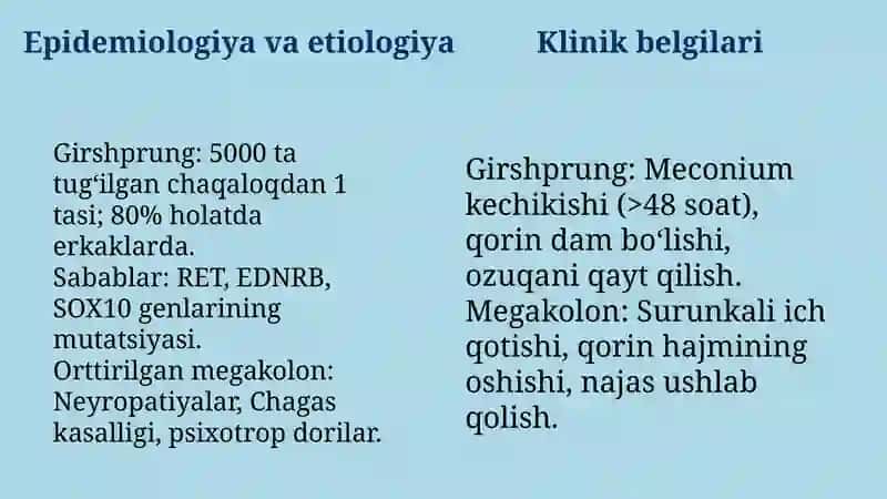 Megakolon va Grishprung kasalligida operatsiyalar 4