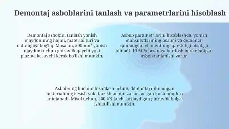 Xavfli ishlab chiqish obyekti demontaj kuchini hisoblash 4