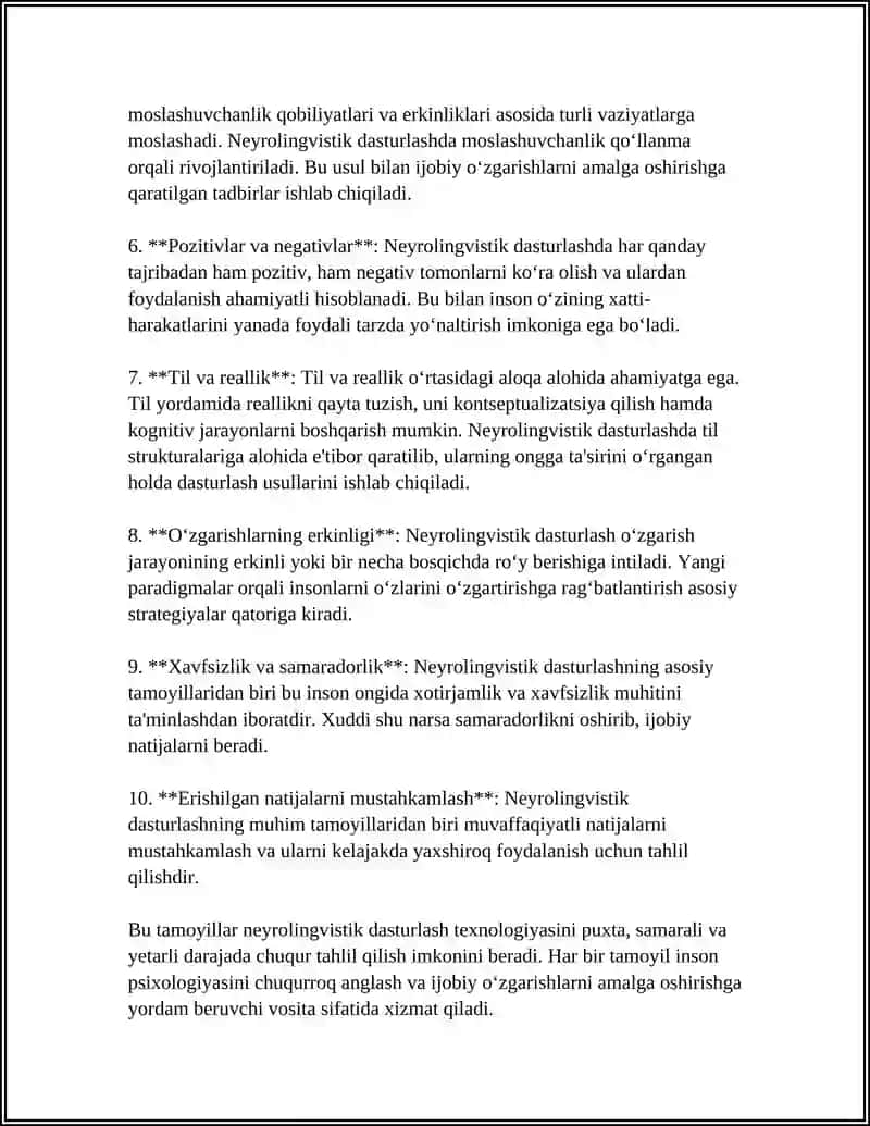 NEYROLINGVISTIK DASTURLASH TEXNALOGIYASI 4