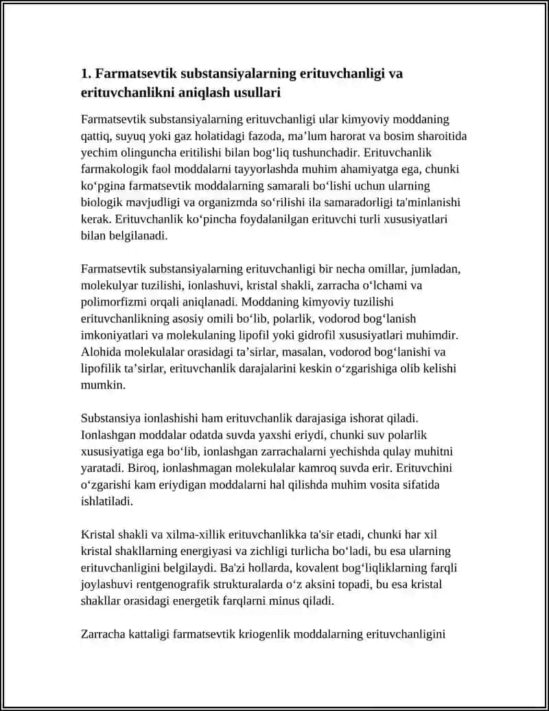 FARMASEVTIK SUBSTANSIYALARNING FIZIK KIMYOVIY XOSSALARI VA TEXNALOGIK XOSSALARI TEXNALOGIK XOSSALARNI ANIQLASH USULLARI 4
