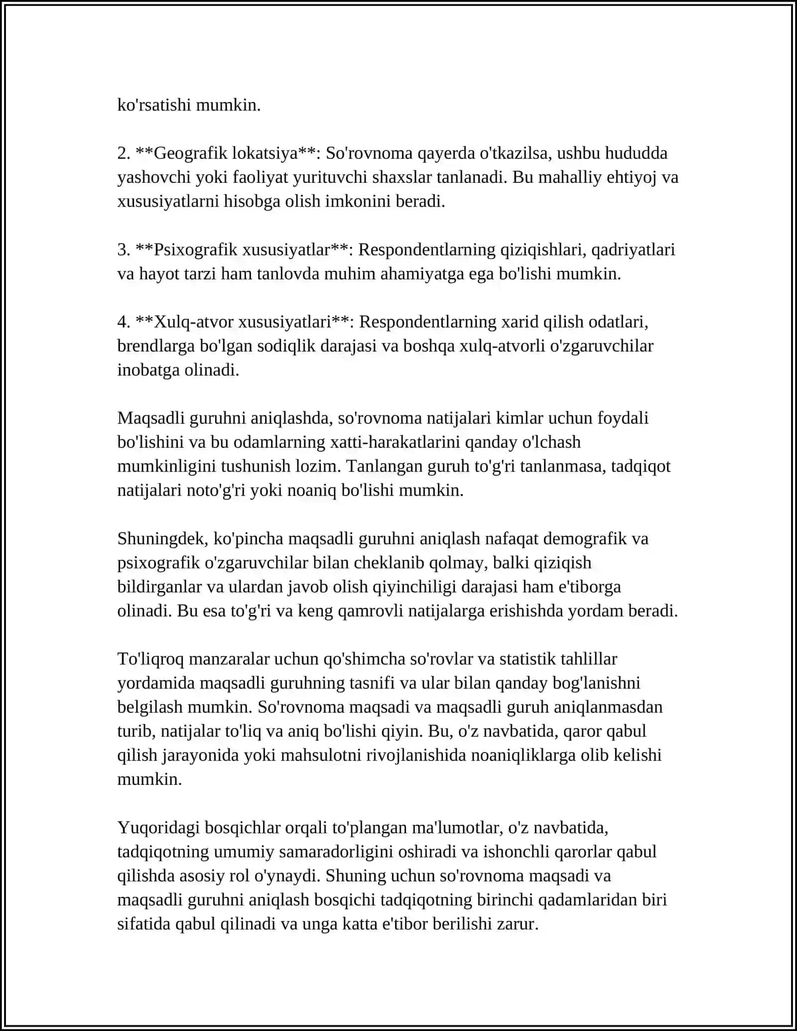 YENGIL ATLETIKA VA UNING TURLARI MAVZUSI BOʻYICHA SOʻROVNAMA ANKETA SAVOLNOMASINI TUZISH 4