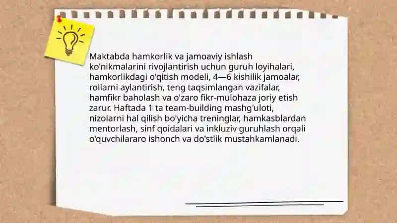 O'quvchilarni o'rtoqlar va doʻstlik hissida tarbiyalash 4