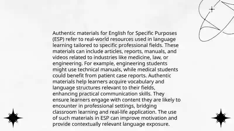 Adapting language materials in ESP 4