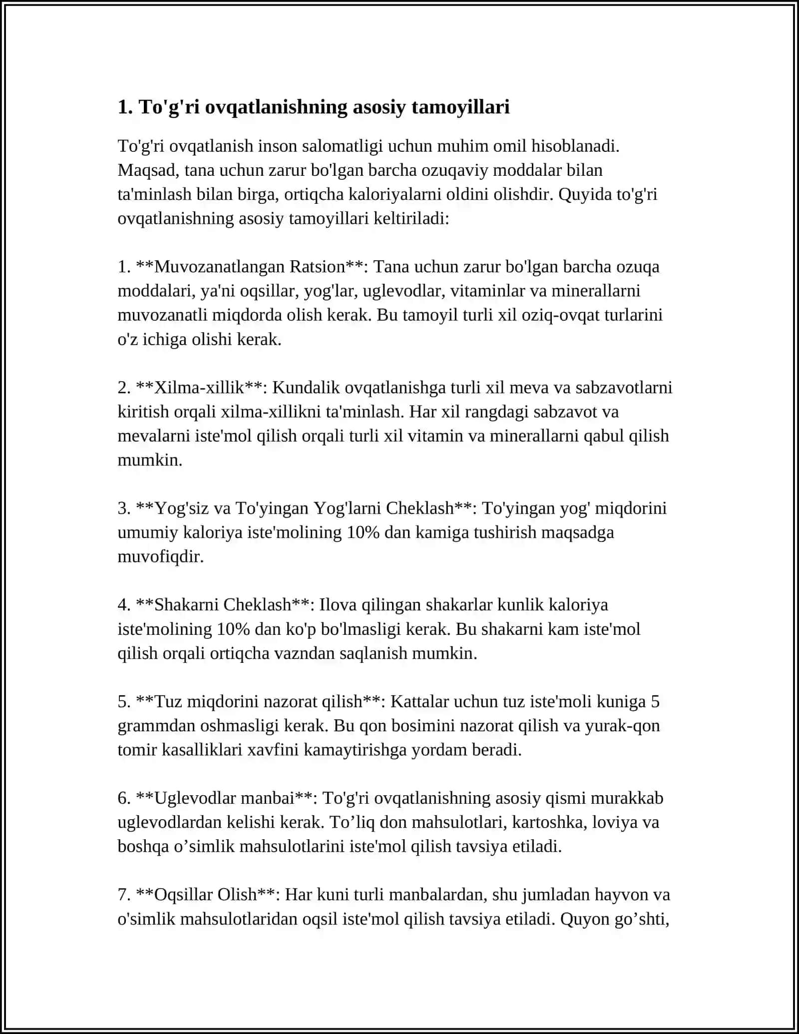 TO'G'RI OVQATLANISH SOG'LOM TURMUSH TARZI SIFATIDA 4