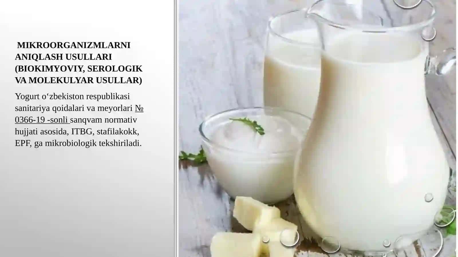 Oziq ovqat mahsulotlaridan yogurtni mikrobiologik tekshirish usullari 4