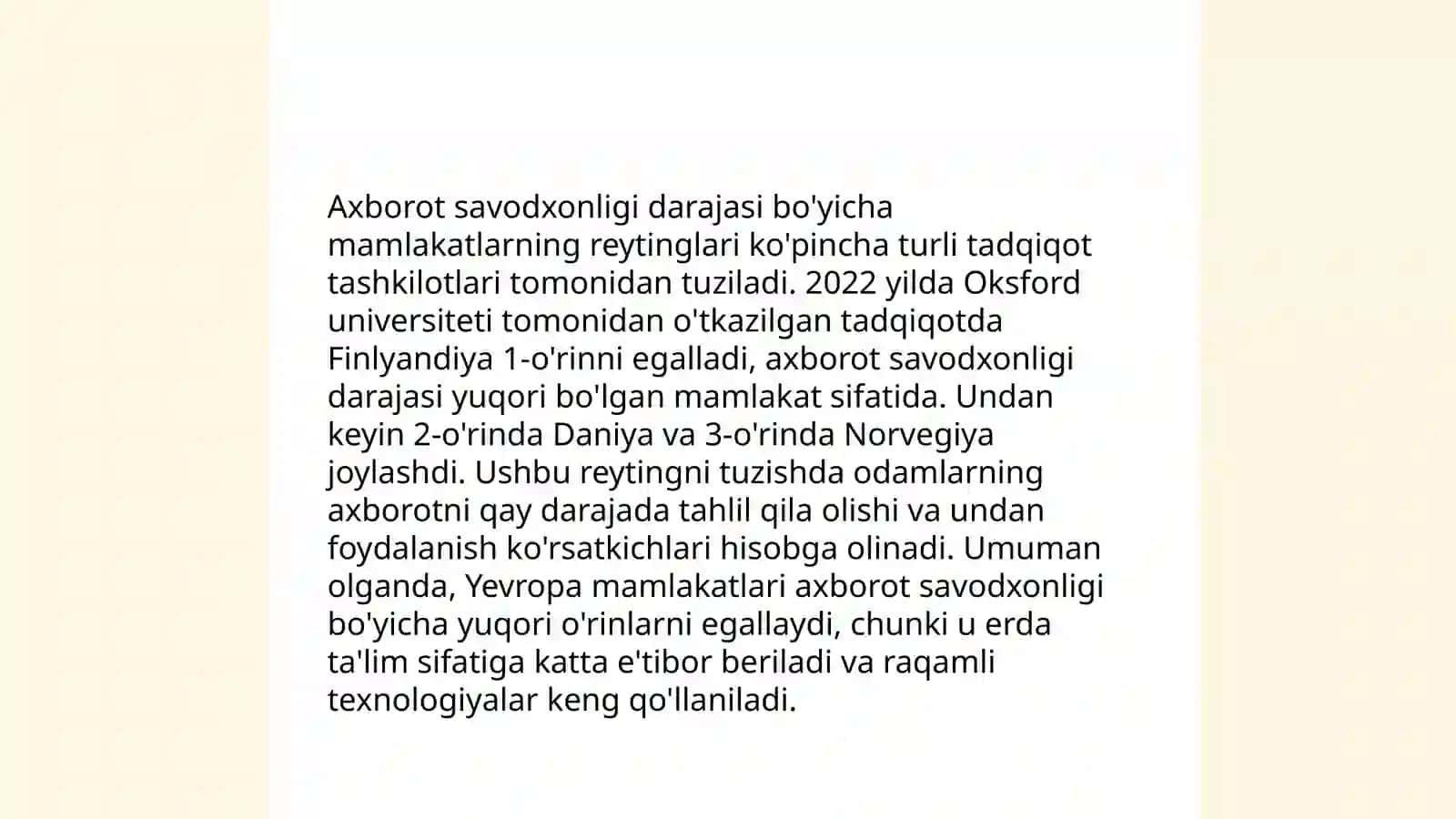 Dunyo mamlakatlaridagi media va axborot savodxonligi 4