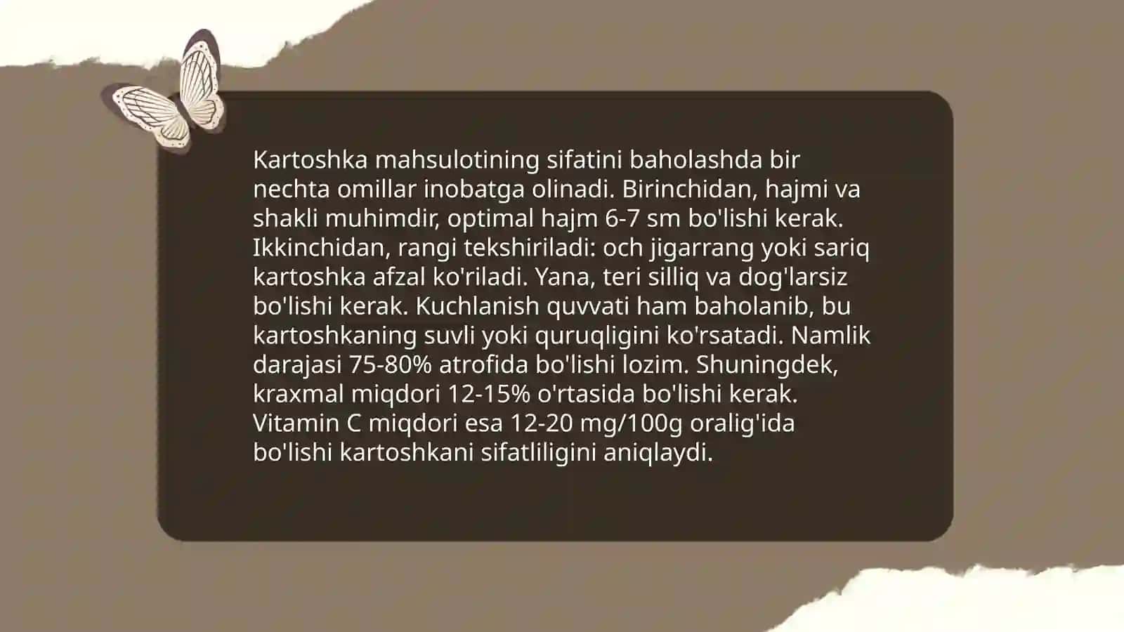 Kartoshka mahsulotini standart boyicha sifat korsatkichi gosti 4