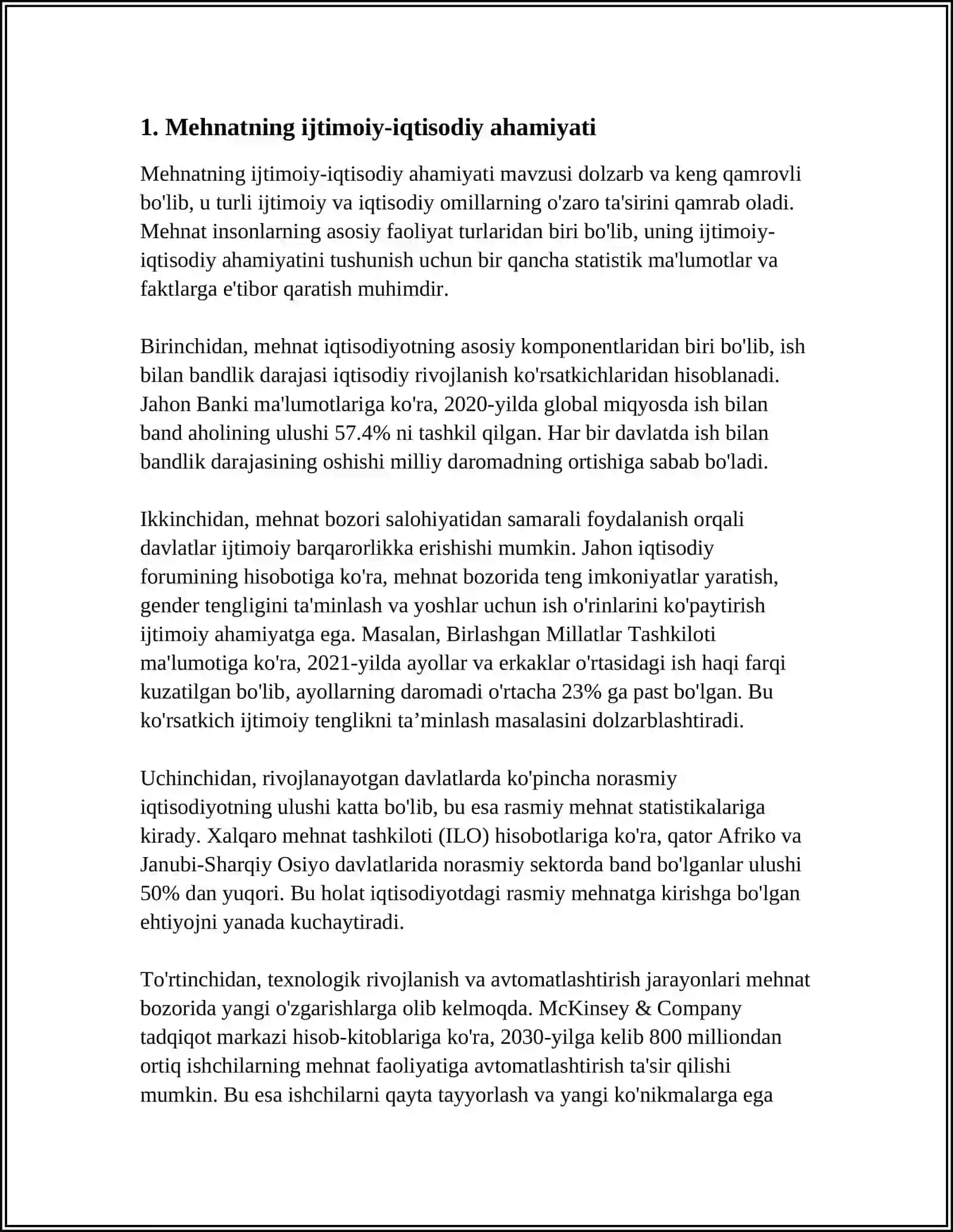 MANAVIYAT VA IQTISODIYOT MUNOSABATLARI TIZIMIDA MEHNATNING ORNI 4