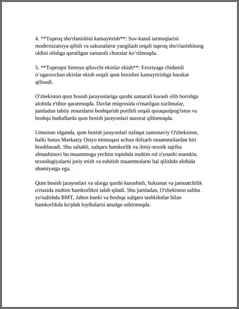 TEMIR YOʻLLARNI QUM BOSISHLARDAN HIMOYA QILISH CHORA TADBIRLARINI TASHKIL ETISH 4