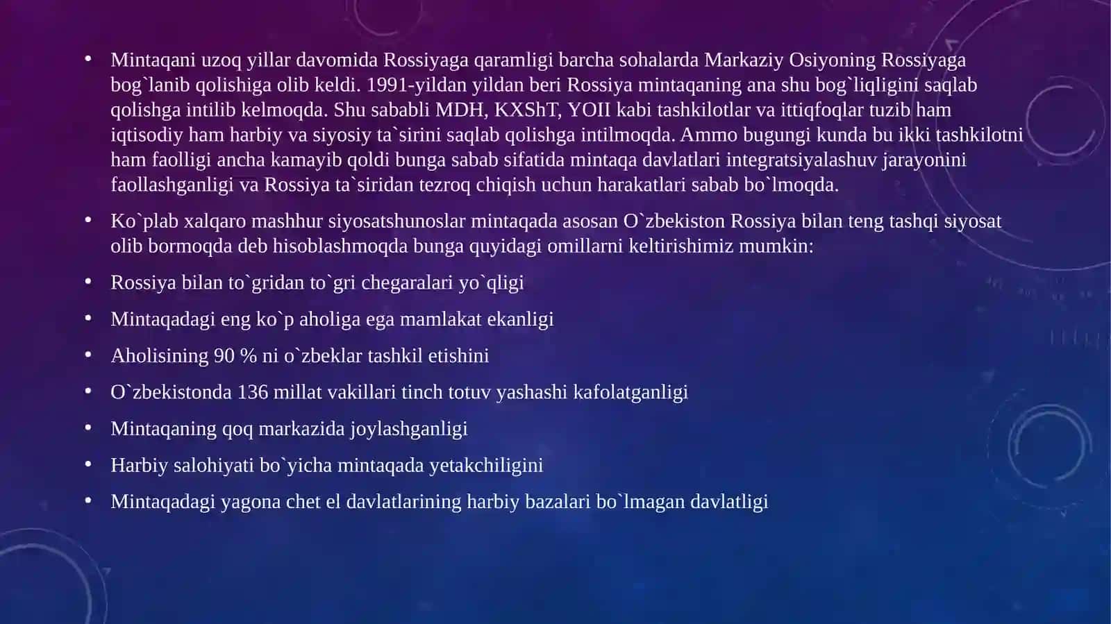 Siyosiy Tahlil fanidan tayyorlangan Mustaqil Ish 4