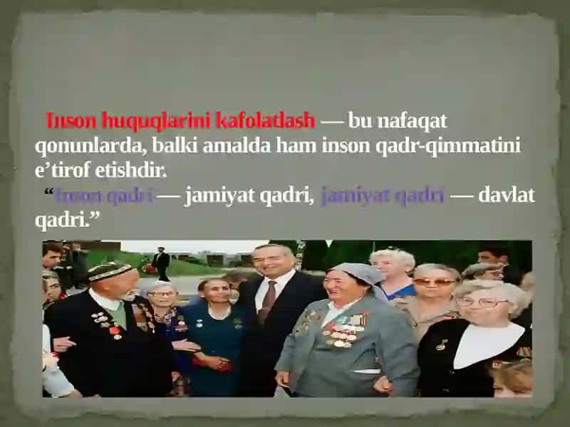 O’zbekistonda inson huquqlari va erkinliklari kafolatining yaratilishi . 4