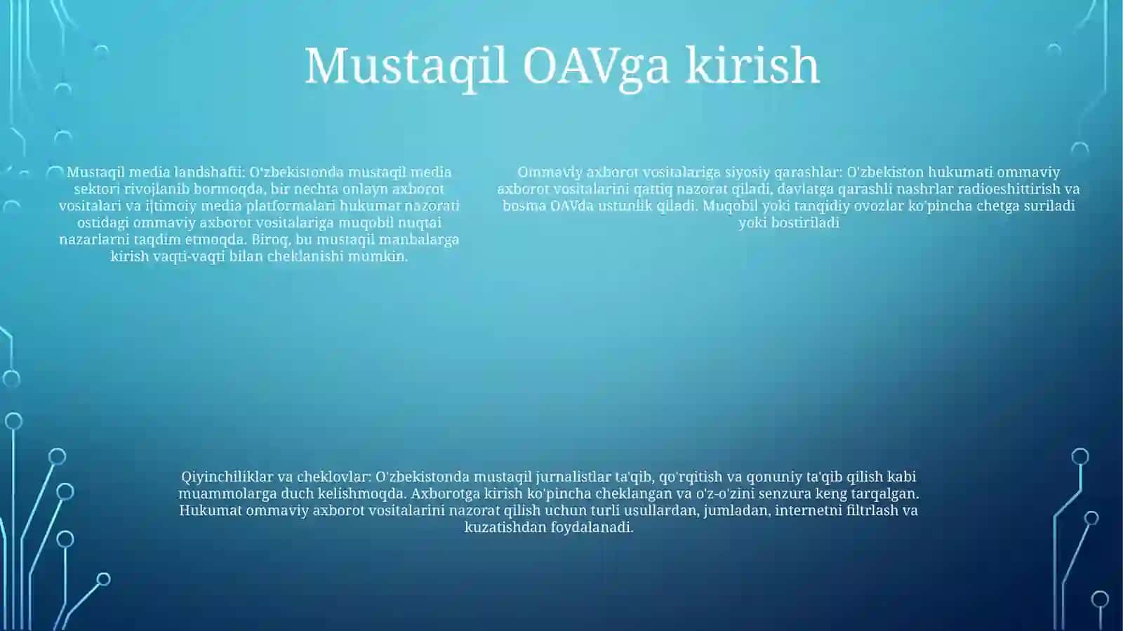 O'zbekistondagi Axborot Haqidagi Siyosiy Qarashlar 4