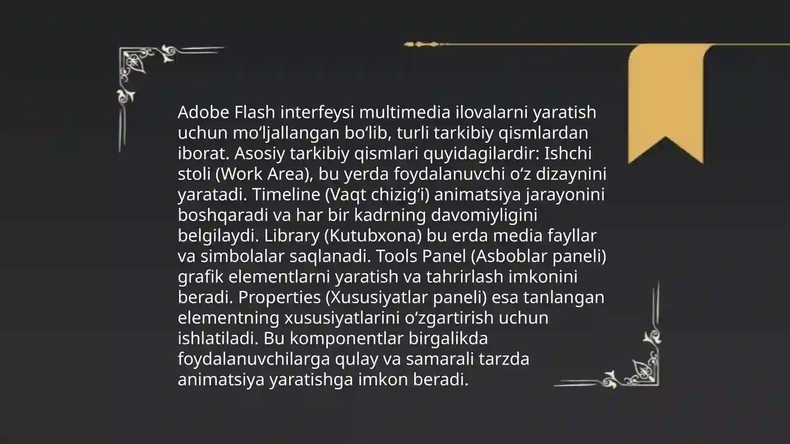 Adobe flesh animatsion dasturida ishlash 4
