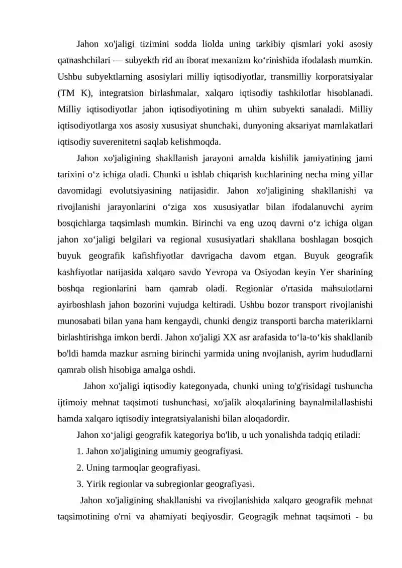 Jahon xo'jaligining shakllanishi va rivojlanish bosqichlari 4