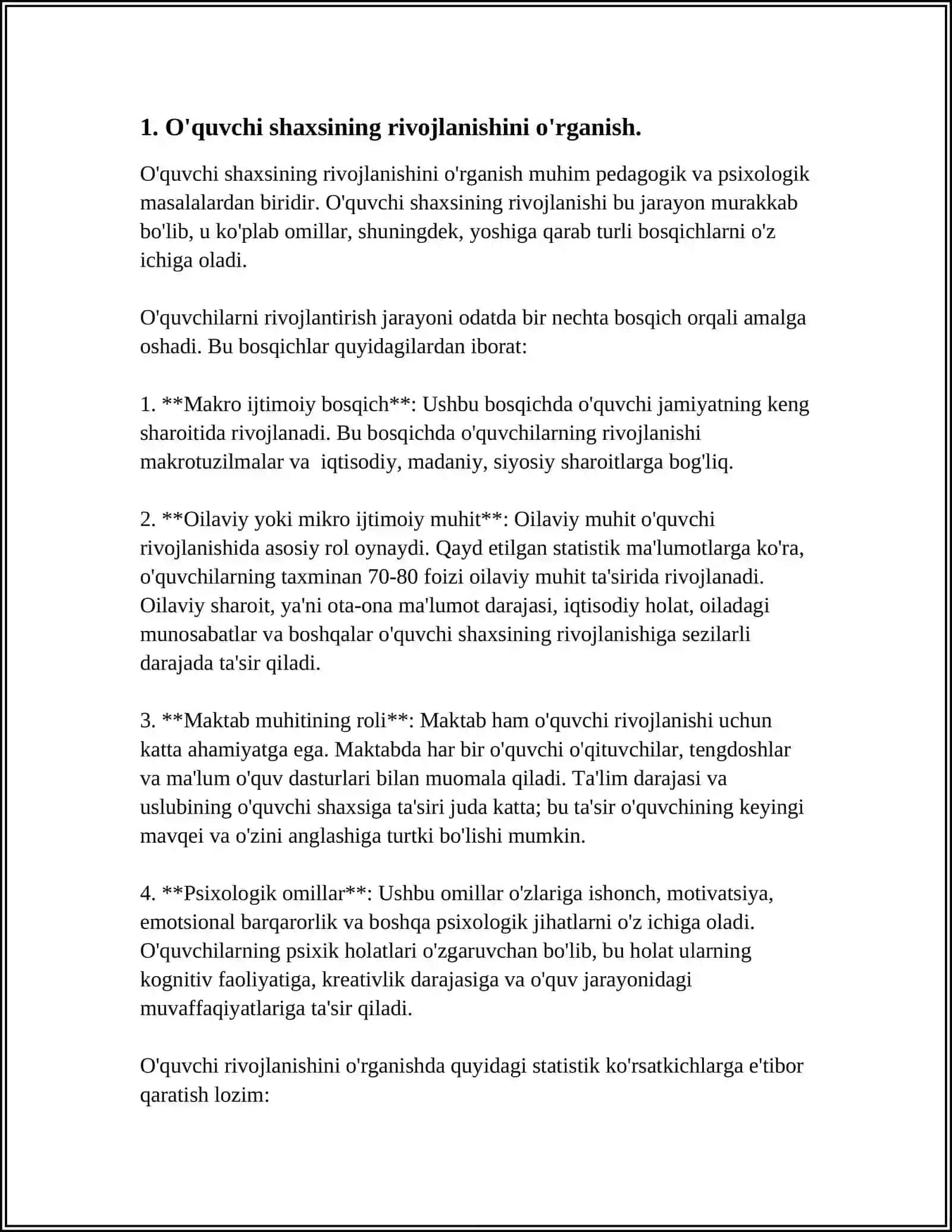 PЕDAGOGIK PSIXOLOGIYA FANINING VAZIFALARI VA TADQIQOT MЕTODLARI 4