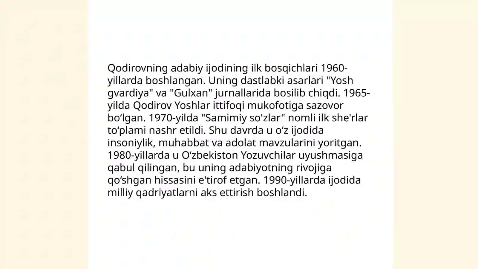 Pirimqul Qodirov hayoti va ijodi 4
