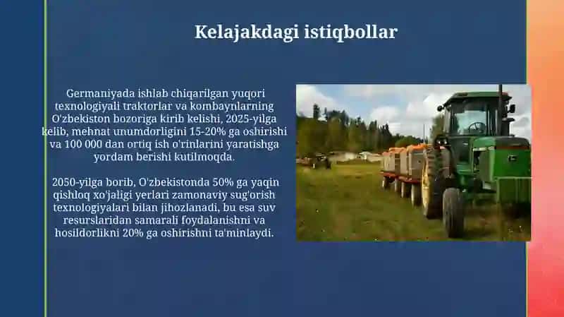 Qishloq xojaligi va sanoat sohasidagi ozgarishlar 4