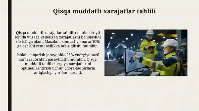 Korxona xarajatlari tahlili 4