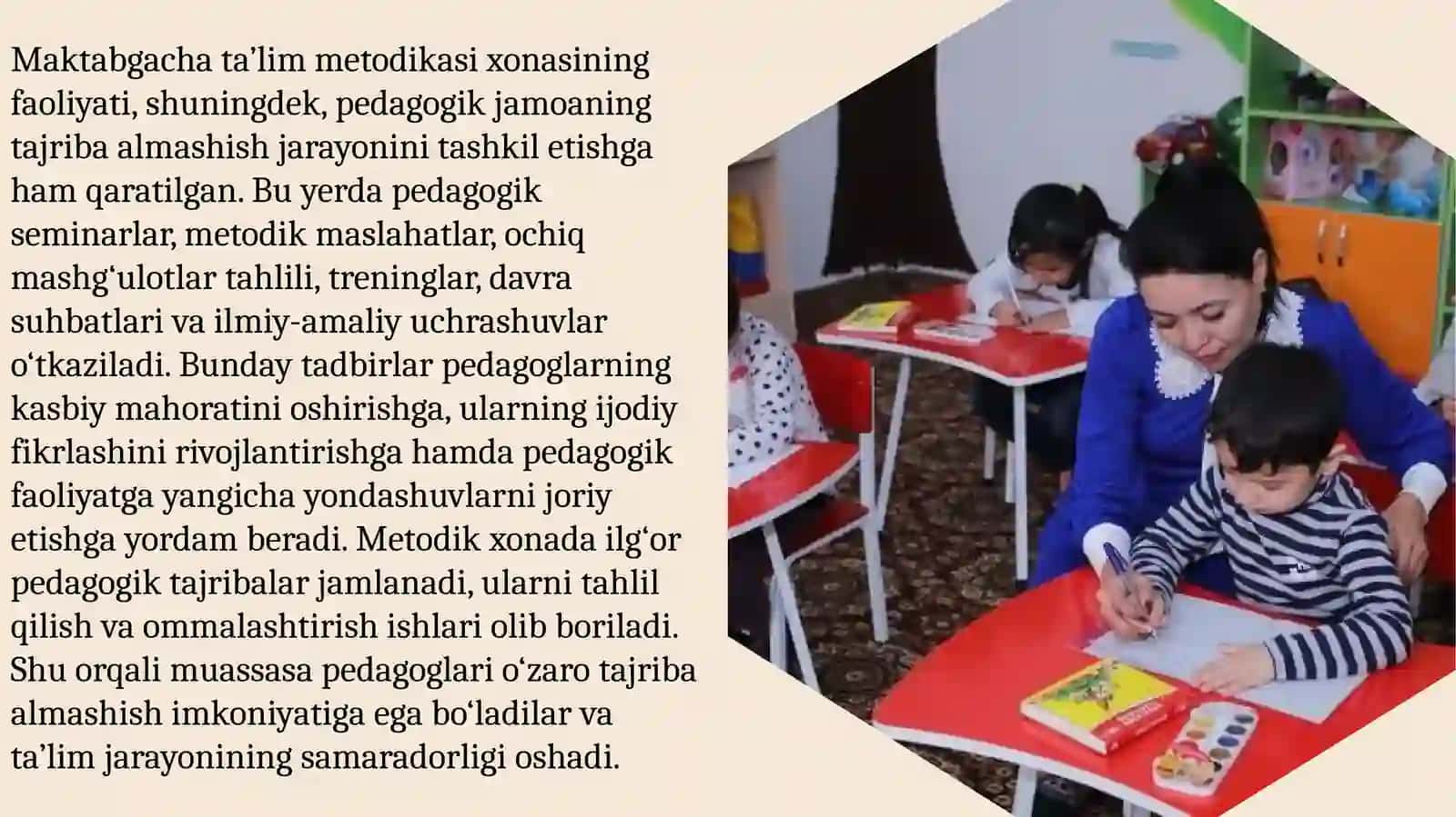 Maktabgacha ta’lim metodikasi xonasi 4