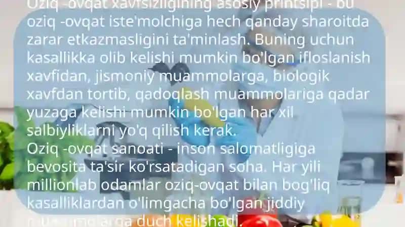 OZIQ OVQAT TEXNOLOGIYASI 4