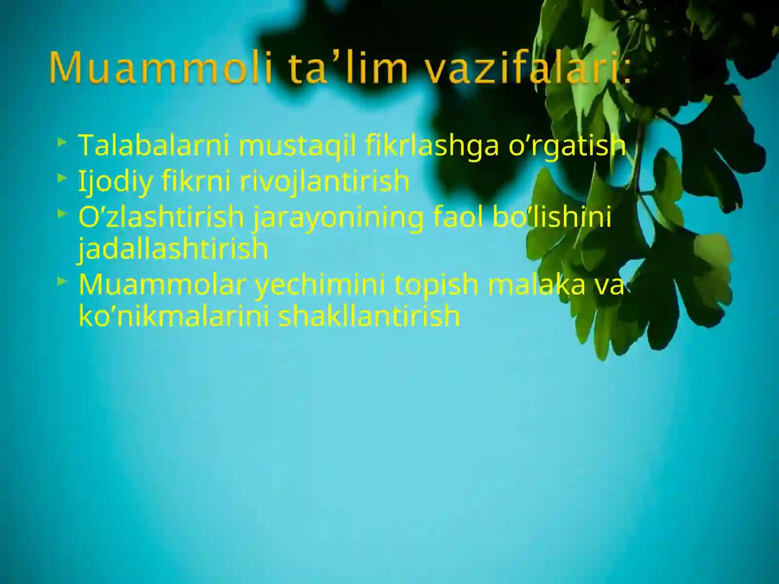 Muammoli ta’lim texnologiyasi 4