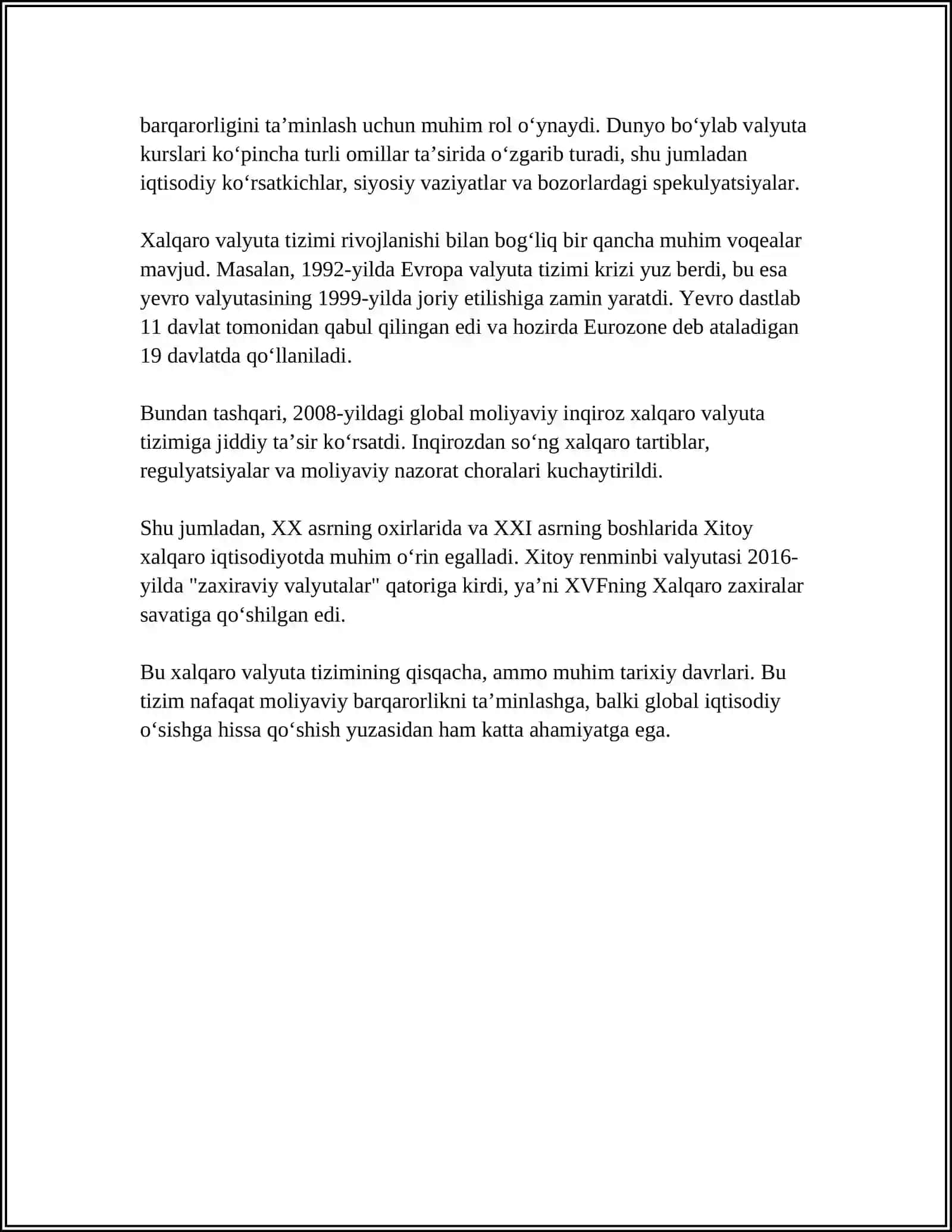 Xalqaro Valyuta Tizimi va Uning Turlari 4