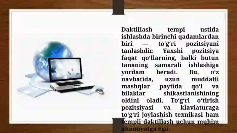 Daktillash tempi ustida ishlash (TAQDIMOT) 4