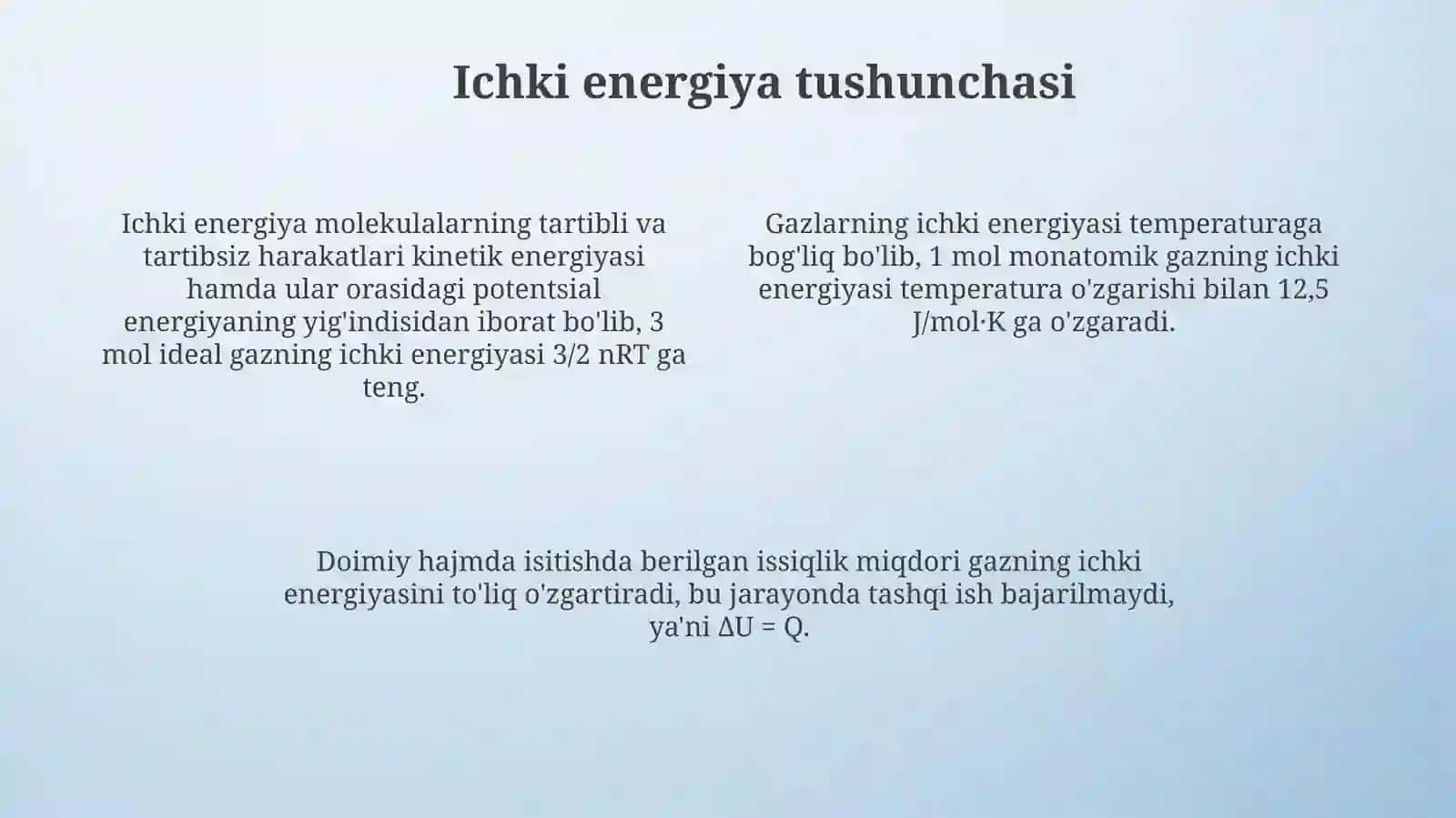 Gazlarning issiqlik sigʻimi 4