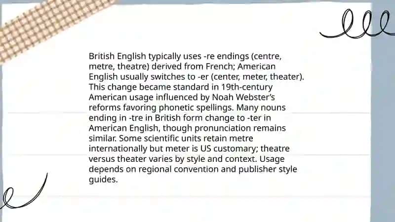 British and American spelling. Common differences in spelling 4