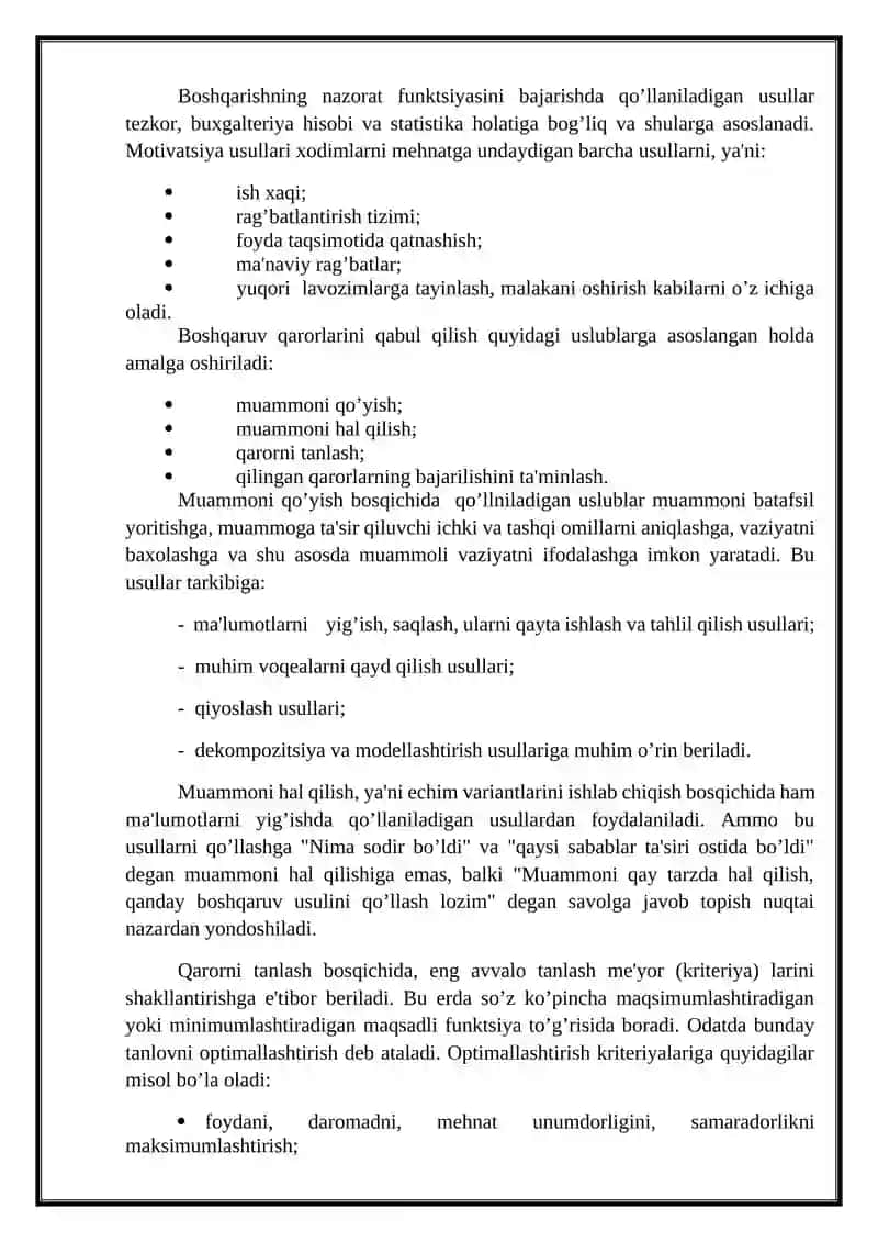 Korxona boshqaruvining iqtisodiy usullari va ulardan foydalanish 4