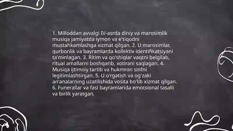 Qadimgi davr millotdan avvalgi IV -asr Musiqa tarixida 4