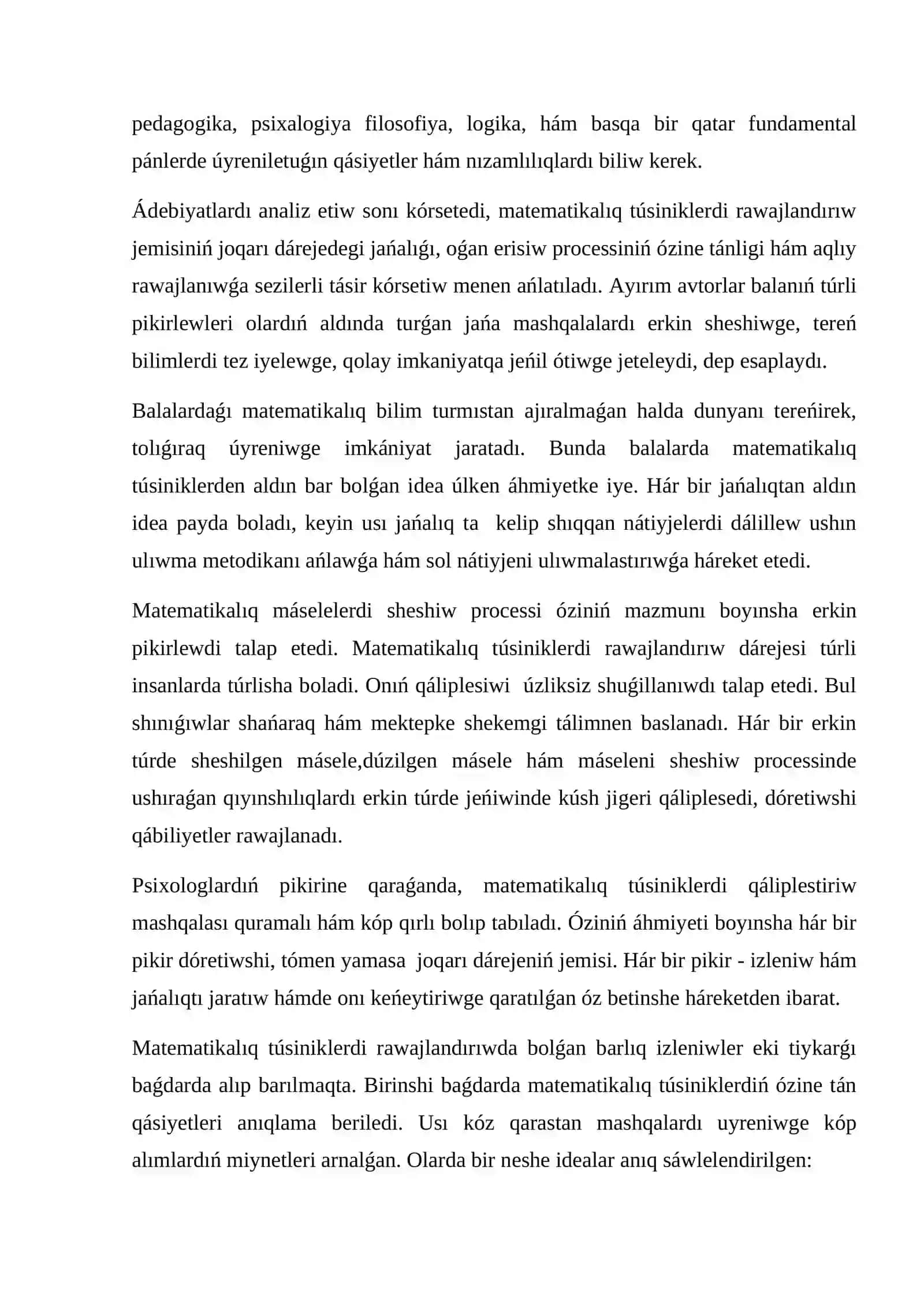 Balalarda matematikalıq túsiniklerdi qáliplestiriw 4