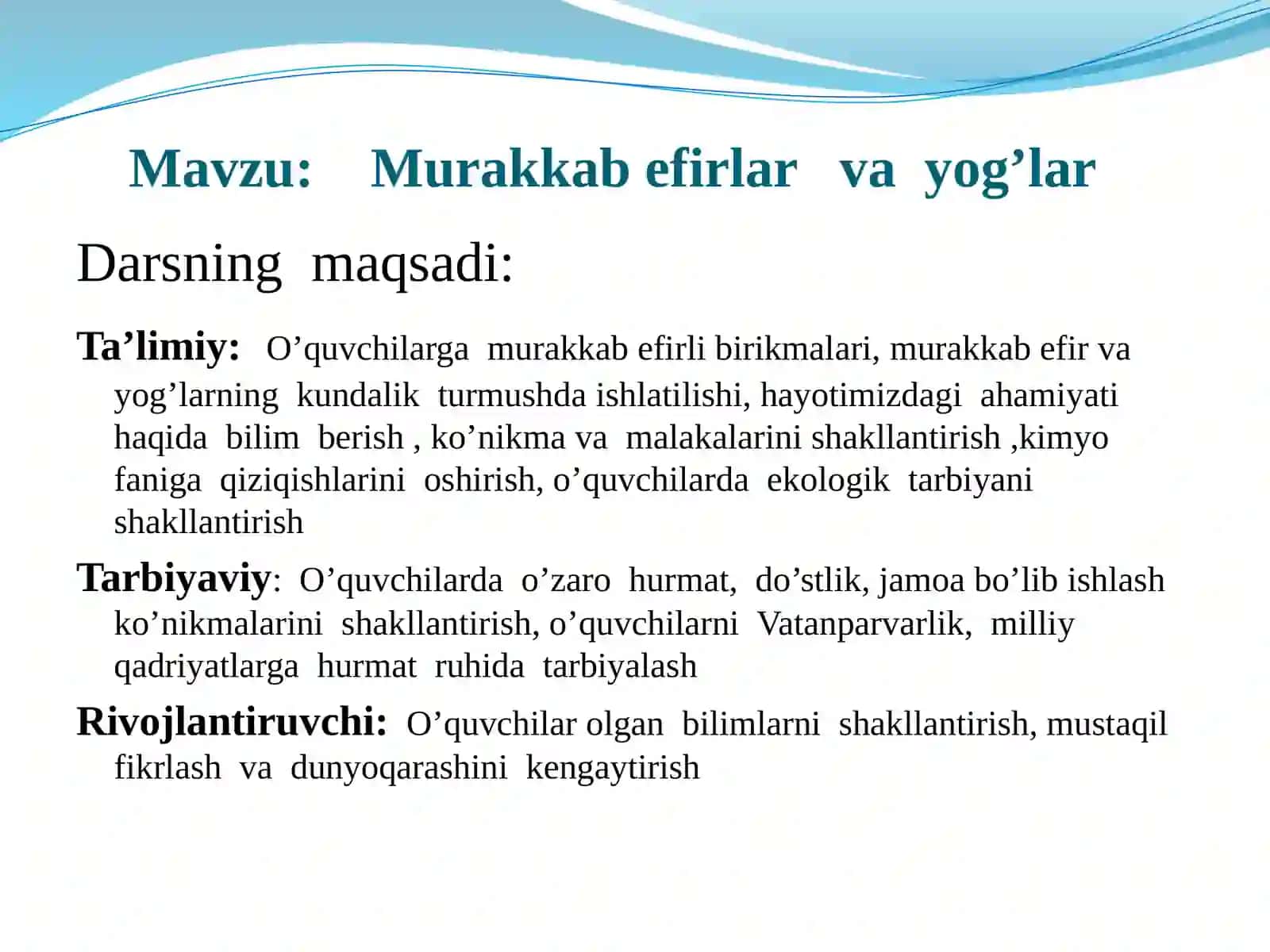 Murakkab efirlar va yog’lar 4