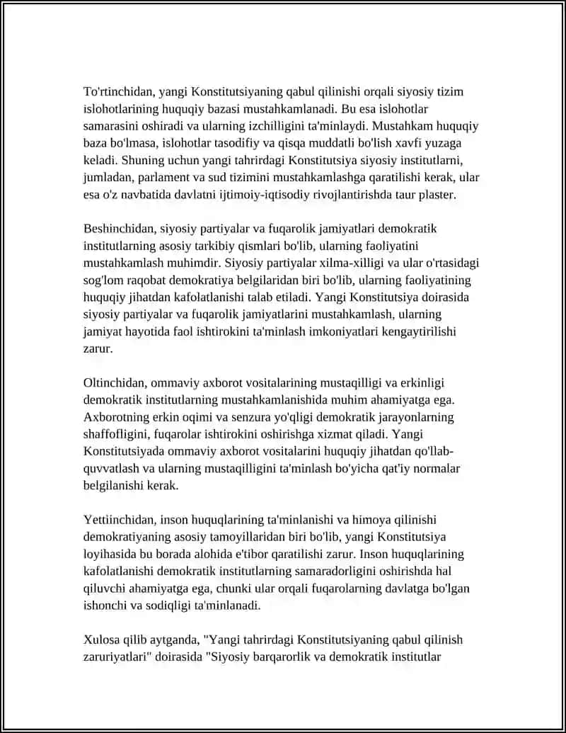 YANGI TAHRIRDAGI KONSTITUTSIYANING QABUL QILINISH ZARURIYATLARI 4