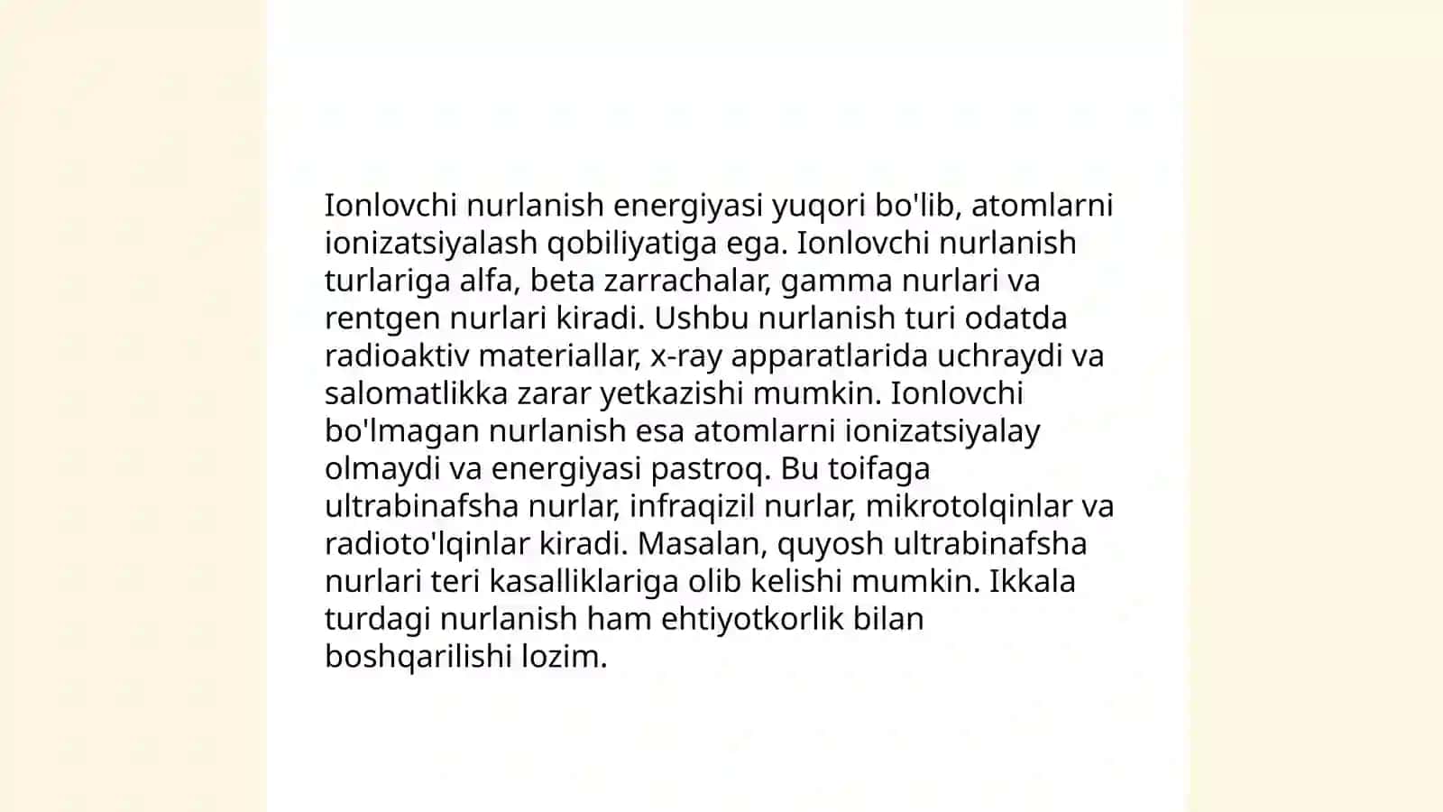 Radiatsiya hayot, radiaktiv va rengen nurlarini kash etilishi 4