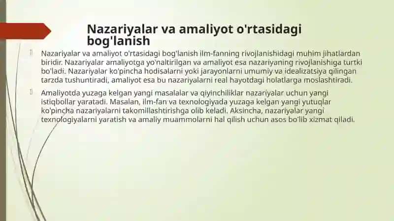 Nazariyalar to'g'risida umumiy ma'lumot 4