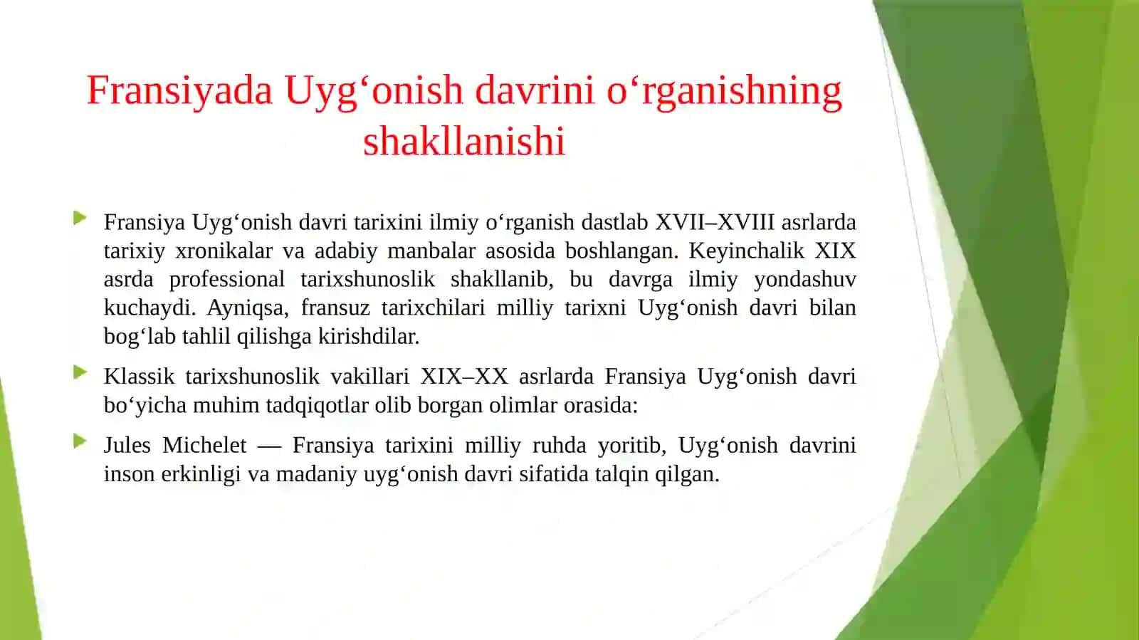 Fransiyada Uyg‘onish davri tarixiga oid ilmiy tadqiqotlar 4