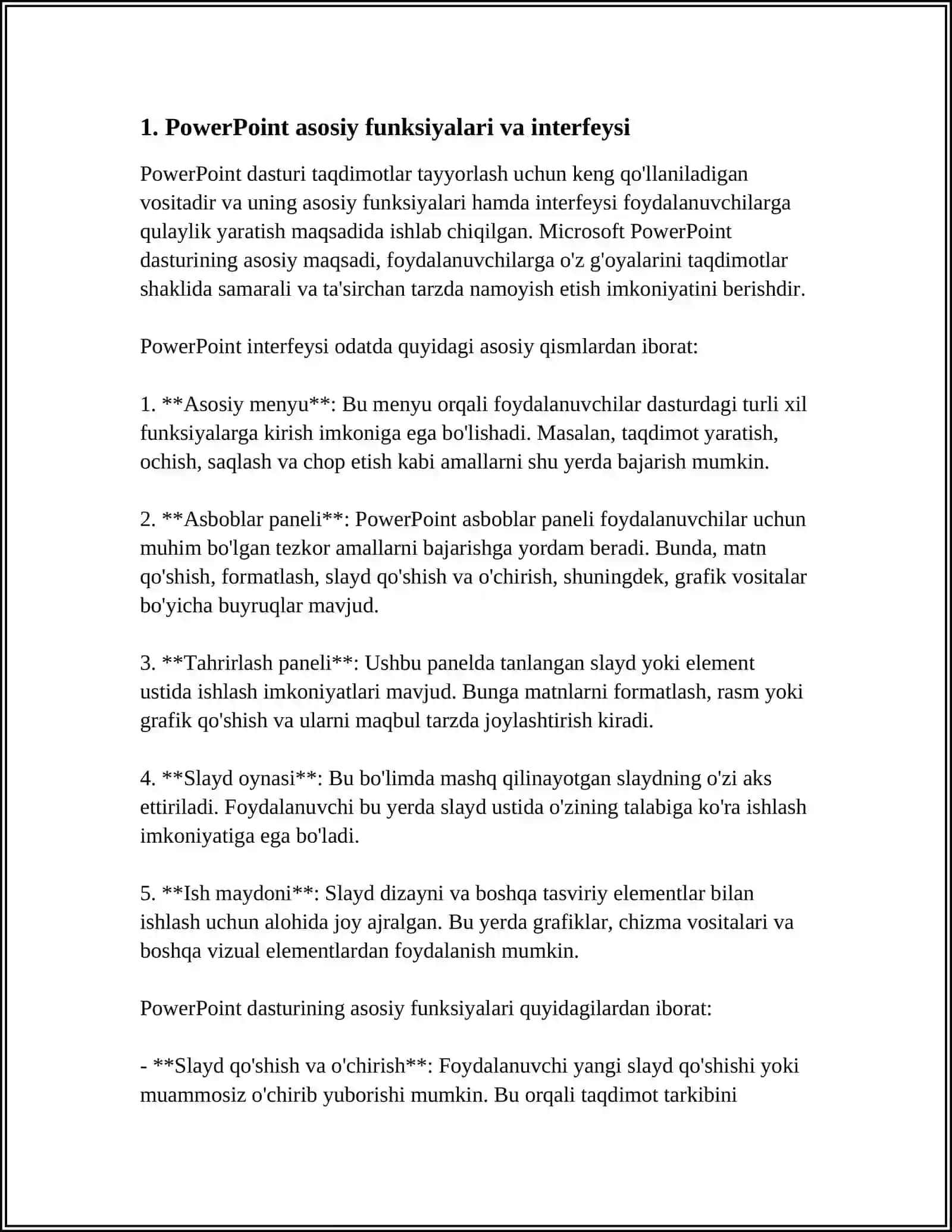 TAQDIMOT DASTURLARI (POWERPOINT, PREZI, FOCUSKY VA BOSHQA DASTURLAR) 4